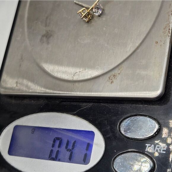 "5/$25" Mismatched Sterling Silver CZ Tiny Round Stud Earrings - Picture 6 of 8